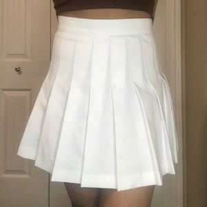 White pleated skirt
